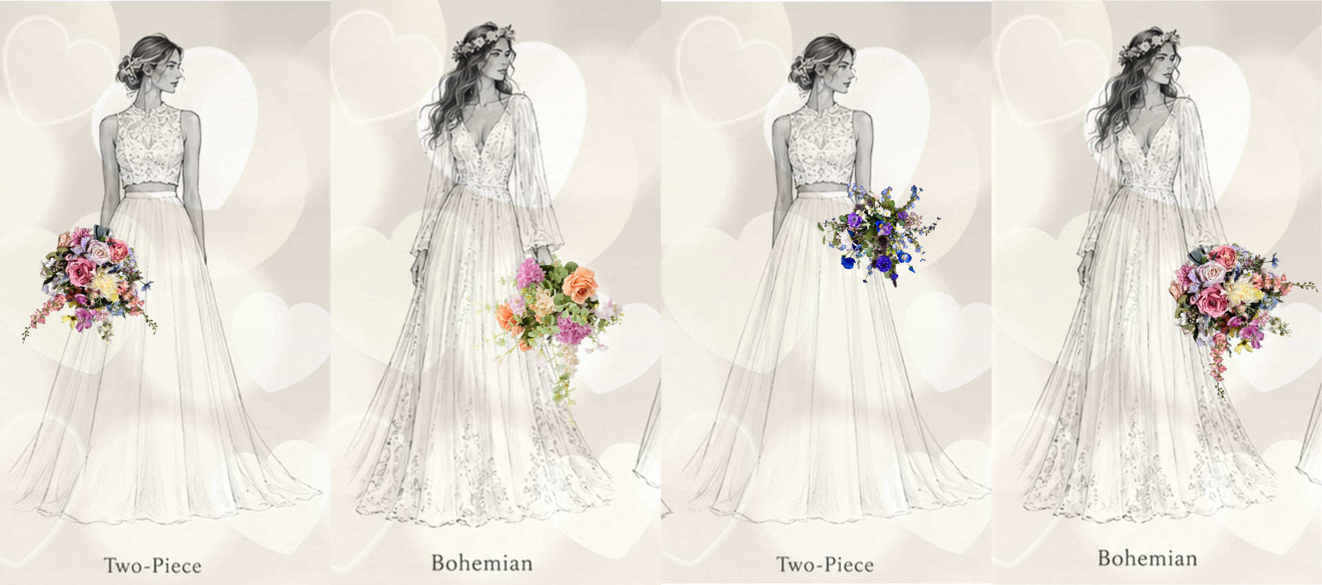 How to Choose a Wedding Bouquet Shape to Complement Your Wedding Dress