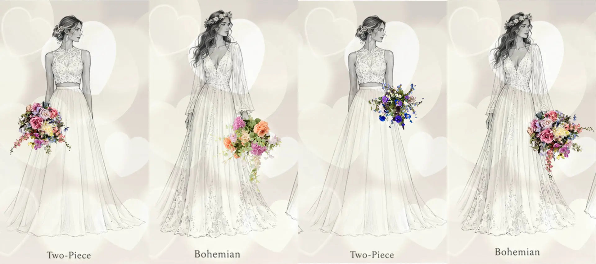 How to Choose a Wedding Bouquet Shape to Complement Your Wedding Dress