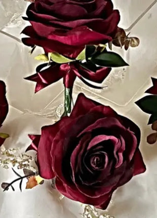 Silk Rose, pheasant feather Bride Bouquet Wedding Flowers | black, pink & Ivory image 1