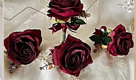 Silk Rose, pheasant feather Bride Bouquet Wedding Flowers | black, pink & Ivory image 1