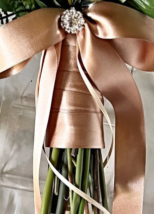 Bridal spray Bouquet Artificial rose  Wedding Flowers Red , Pink, ivory image 8