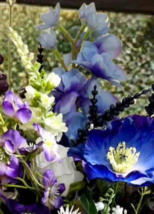 Faux Floral Arrangement in Purple Scottish Thistle, Heather Vase Decor  image 5