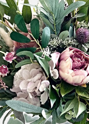 Faux Floral Arrangement inBlush Pink Cerise with Pampas,  Rose Gatehouse Garde image 2