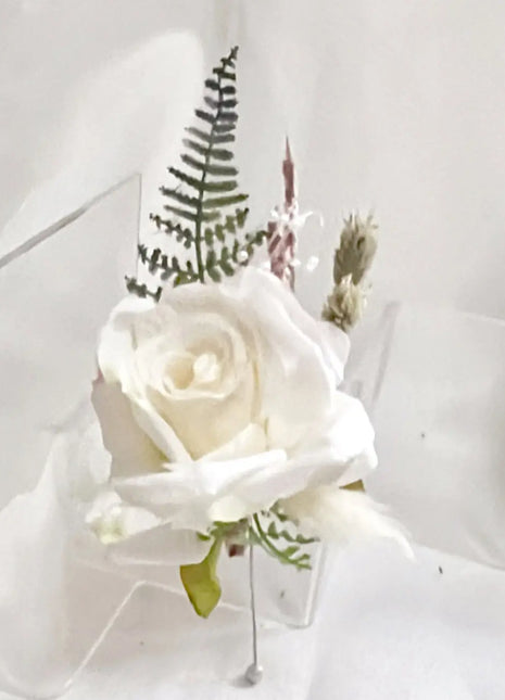 Ivory, Pink Pampas Spray Bouquet, Round Loose Bridal Bouquet Artificial flowers image 1