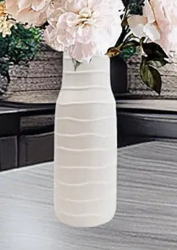 Cream Textured Ceramic Vase 40cm , Elegant Home Decor,  Luna Sands Vase image 1