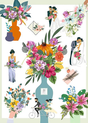 Faux Floral Arrangement in Orange, Pink Bird of Paradise, Hacienda Hil image 6