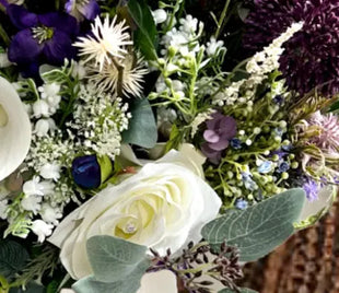 Faux Floral Arrangement in Purple Scottish Thistle, Heather Vase Decor  image 4