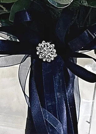 Silk Rose Scottish thistle Bridal Bouquet Wedding Flowers in dusky mauve, Ivory image 4