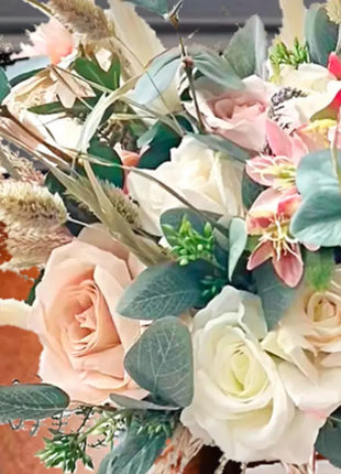 Floral silk Pampas Peony Arrangement  in Blush,  Ivory  Terrace Avenue image 5