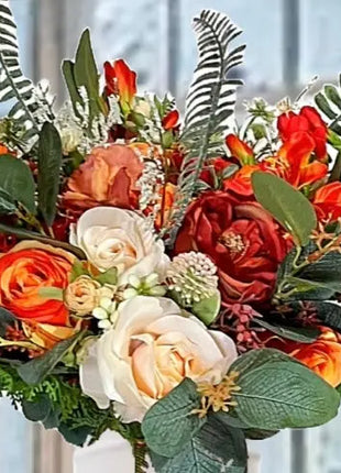 Scottish Floral Arrangement in Orange Cream Rose, Thistle  Tower Street image 2