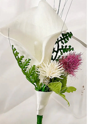 Silk daffodil, poppy  bouquet yellow, red, cerise, Ivory round  Bridal flowers image 4