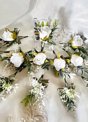 Silk Rose,  astilbe round Bridal Bouquet Wedding Flowers in dusky pink  Ivory image 8