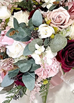 Silk Rose, peony round Bridal Bouquet Wedding Flowers in dusky pink & Ivory image 4