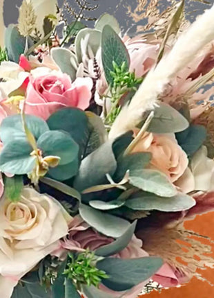 Floral silk Pampas Peony Arrangement  in Blush,  Ivory  Terrace Avenue image 4