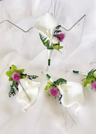 Silk daffodil, poppy  bouquet yellow, red, cerise, Ivory round  Bridal flowers image 5