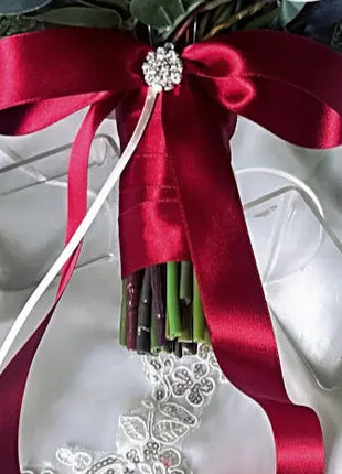 Silk Rose, Calla Cascading Bridal Bouquet Wedding Flowers in Burgundy, Ivory image 10