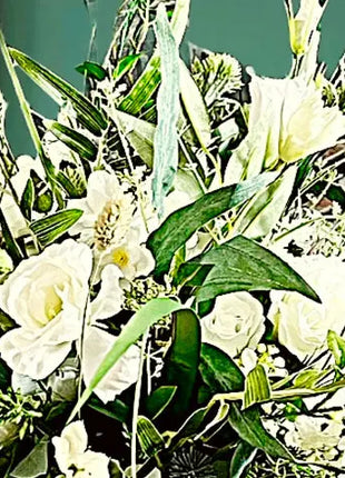 Faux Floral Arrangement White with Rose, Gypsophila, Peony Mill Lane  image 2