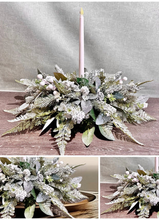 Winter Candle - Faux Floral Arrangement | Cozy Home Decor image 5