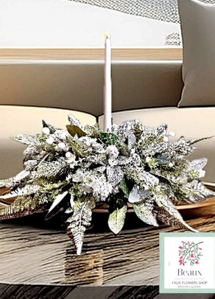 Winter Candle - Faux Floral Arrangement | Cozy Home Decor image 0