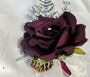 Brides Wintry Cascade Wedding Bouquet Dusty Pink & Burgundy wedding flowers image 2