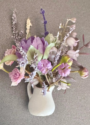 Flower fridge magnet gift wedding favour in lilacs with white ceramic jug vase image 4