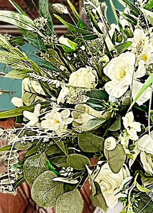 Faux Floral Arrangement White with Rose, Gypsophila, Peony Mill Lane  image 3