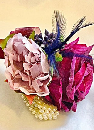 Spray bride bouquet in cerise pink| Ivory  with peony, sweet pea & rose Luxury image 2