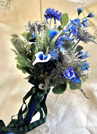  Scottish rose,, & thistle bride  Bouquet silk Wedding Flowers | lblues image 6