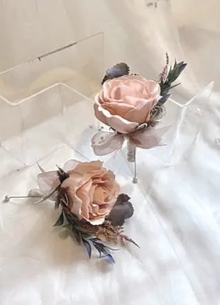 Blush, Ivory Rose Cascading Bridal Bouquet silk Artificial Wedding Flowers image 5