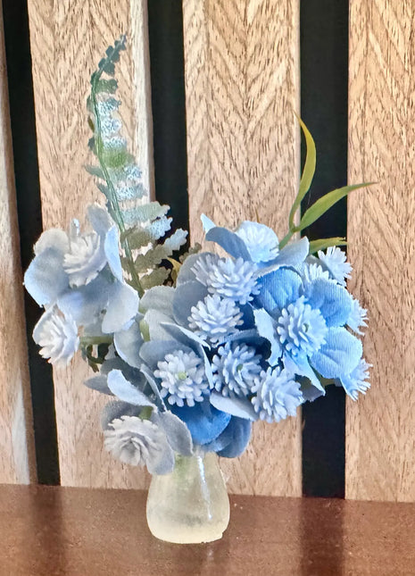 Flower fridge magnet gift  wedding favour in pale blue with frosted glass vase image 1