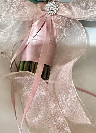 Silk Rose, lilacs bouquet purple, mauve, Ivory teardrop Bridal flowers image 4