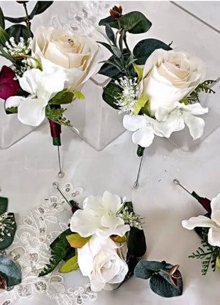 Silk Rose, peony round Bridal Bouquet Wedding Flowers in dusky pink & Ivory image 2