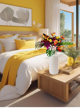 Faux Floral Arrangement in Orange, Pink Bird of Paradise, Hacienda Hil image 3