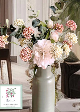 Silk Floral Arrangement in Blush Pink, White with Pampas, Peony Oxford Stree image 0