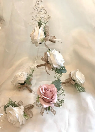 Best bridal bouquet in blush |  lilac  | ivory with peony & rose package 13pc image 1