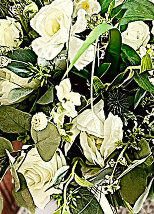 Faux Floral Arrangement White with Rose, Gypsophila, Peony Mill Lane  image 1