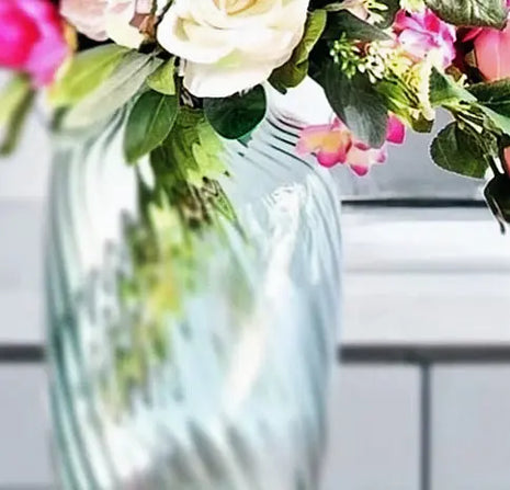 Elegant Glass Vase  34cm in Sea Green Vista Vase Home Decor image 1