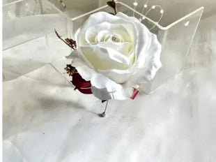 Silk Artificial Rose bouquet, pink, burgundy , Ivory round  Bridal flowers image 2