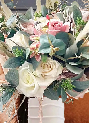 Floral silk Pampas Peony Arrangement  in Blush,  Ivory  Terrace Avenue image 3