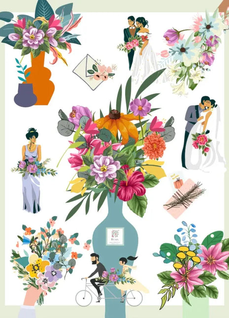 Silk Floral Arrangement in Blush Pink, White with Pampas, Peony Oxford Stree image 1