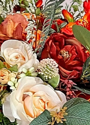 Scottish Floral Arrangement in Orange Cream Rose, Thistle  Tower Street image 1