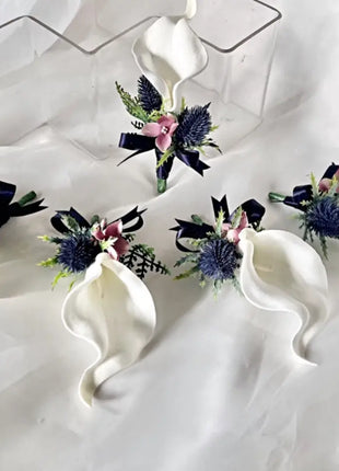 Scottish Dusky mauve  rose bridal bouquet, teardrop silk wedding flowers image 2