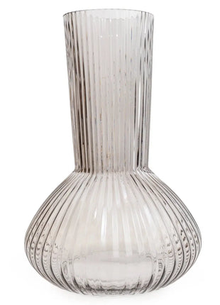 Elegant Glass Vase, Soft Grey Glass Decor, 30cm Serenity Vase - Beaux Faux Flowers Shop