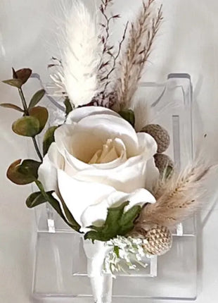 Silk sunflower, Peony, Rose Bridal Bouquet blush, Ivory Wedding Flowers image 1