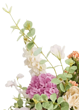 Silk large Bridal spray Bouquet Roses, Peony in sorbets, peach ivory and lilac Beaux Faux Flowers Shop