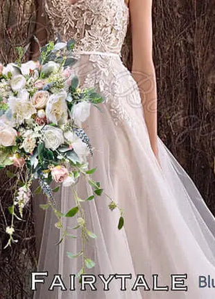 Wedding flowers in white, blush, blue silk rose peony Cascading bride bouquet Beaux Faux Flowers Shop
