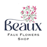 Beaux Faux Flowers Shop Logo With sweeping branch of pink blossom flowers 