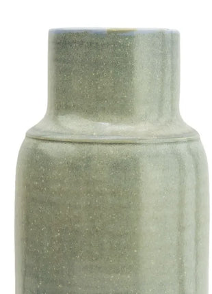 Ceramic Vase with Reactive Green Glaze 29cm Tall, River Valley Vase - Beaux Faux Flowers Shop