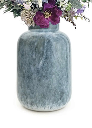 Ceramic Vase in Blue Reactive Glaze, Lagoona Vase Beaux Faux Flowers Shop