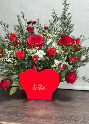 Valentines gift bouquet, proposal Bouquet Silk Floral Arrangement in red - Beaux Faux Flowers Shop